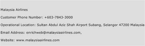 malaysia airlines contact number chennai